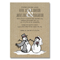 Snowman Winter Wedding Invitations
